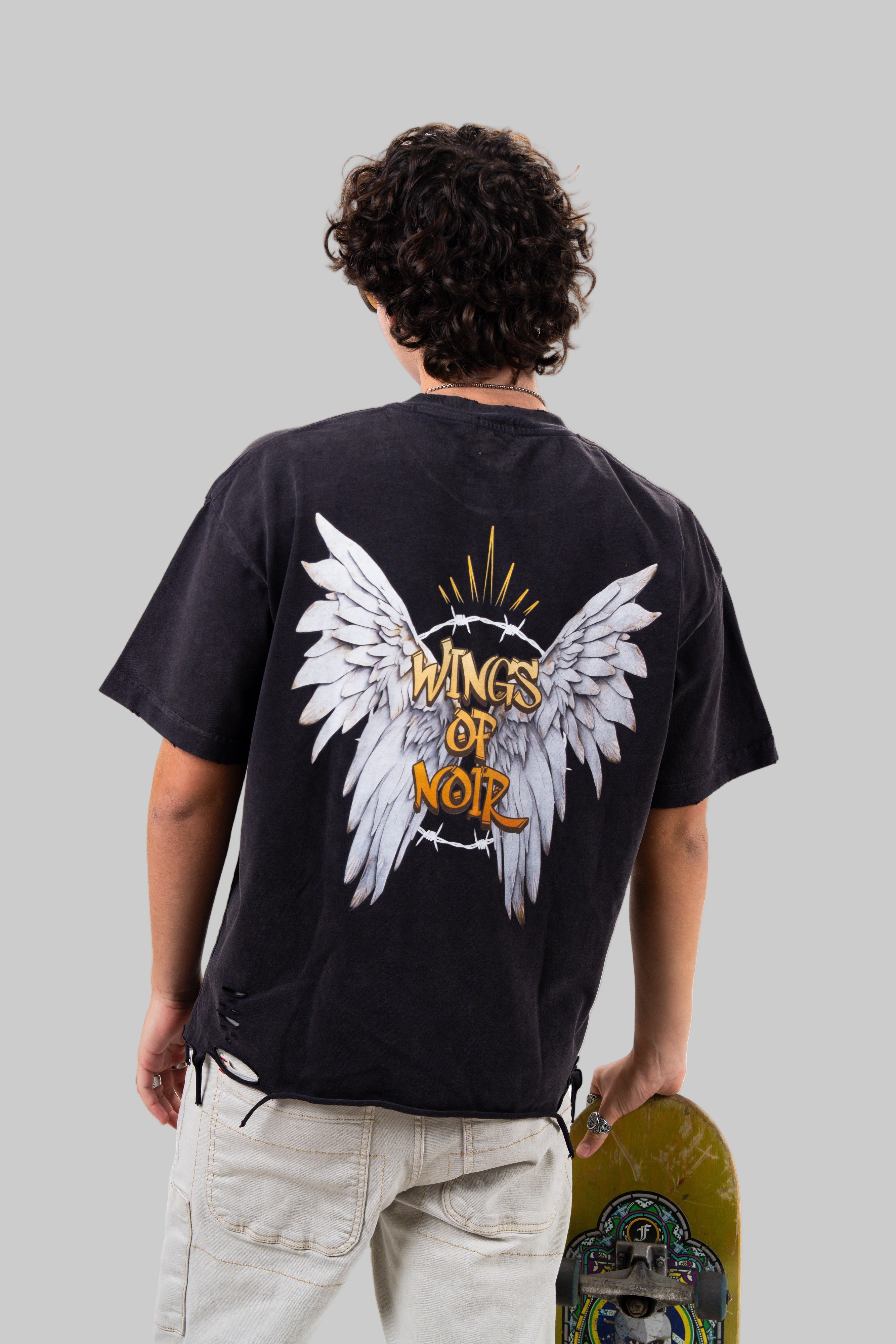 Wings Of Noir Ripped T-Shirt