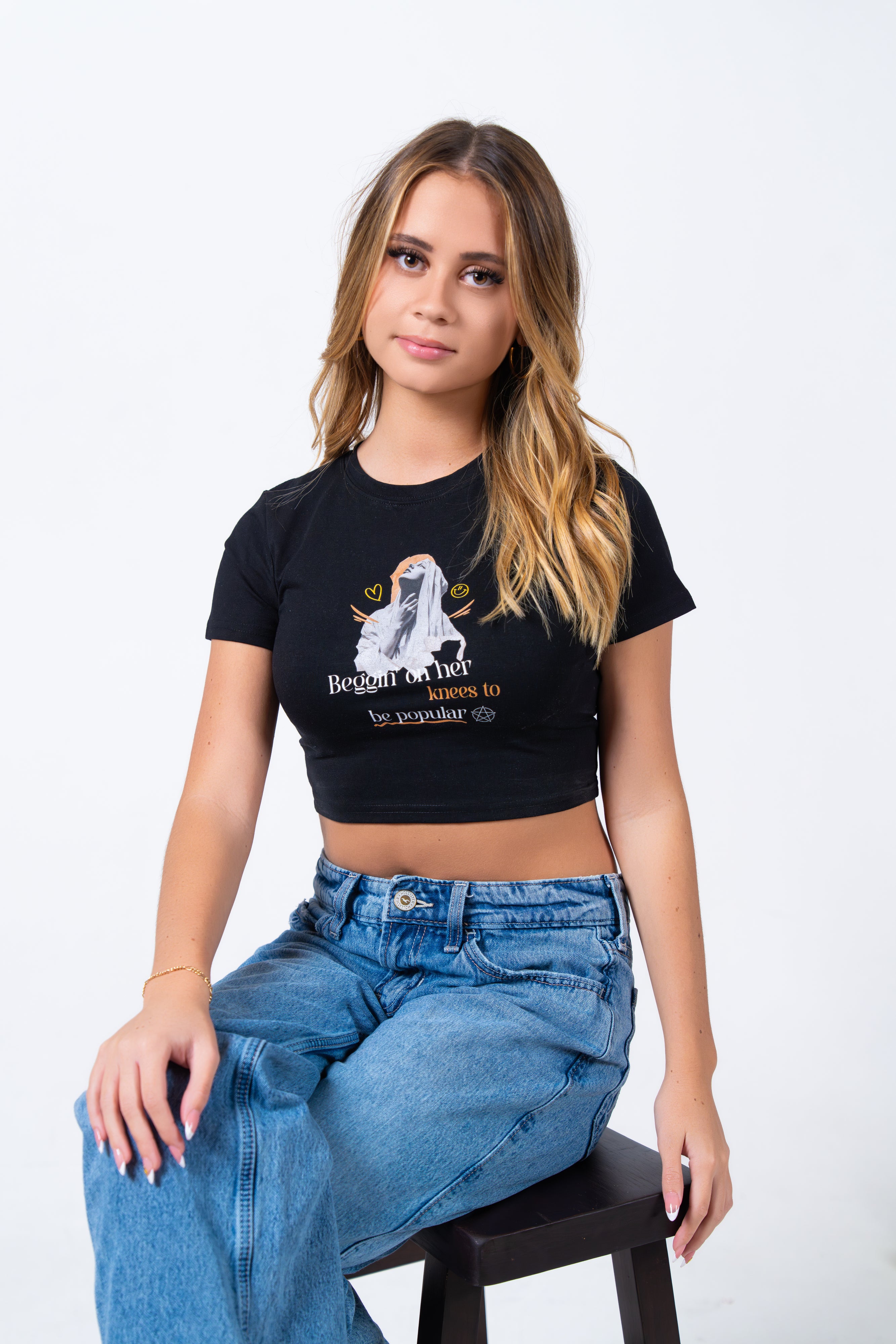 Beggin On Knees Women's Crop Top