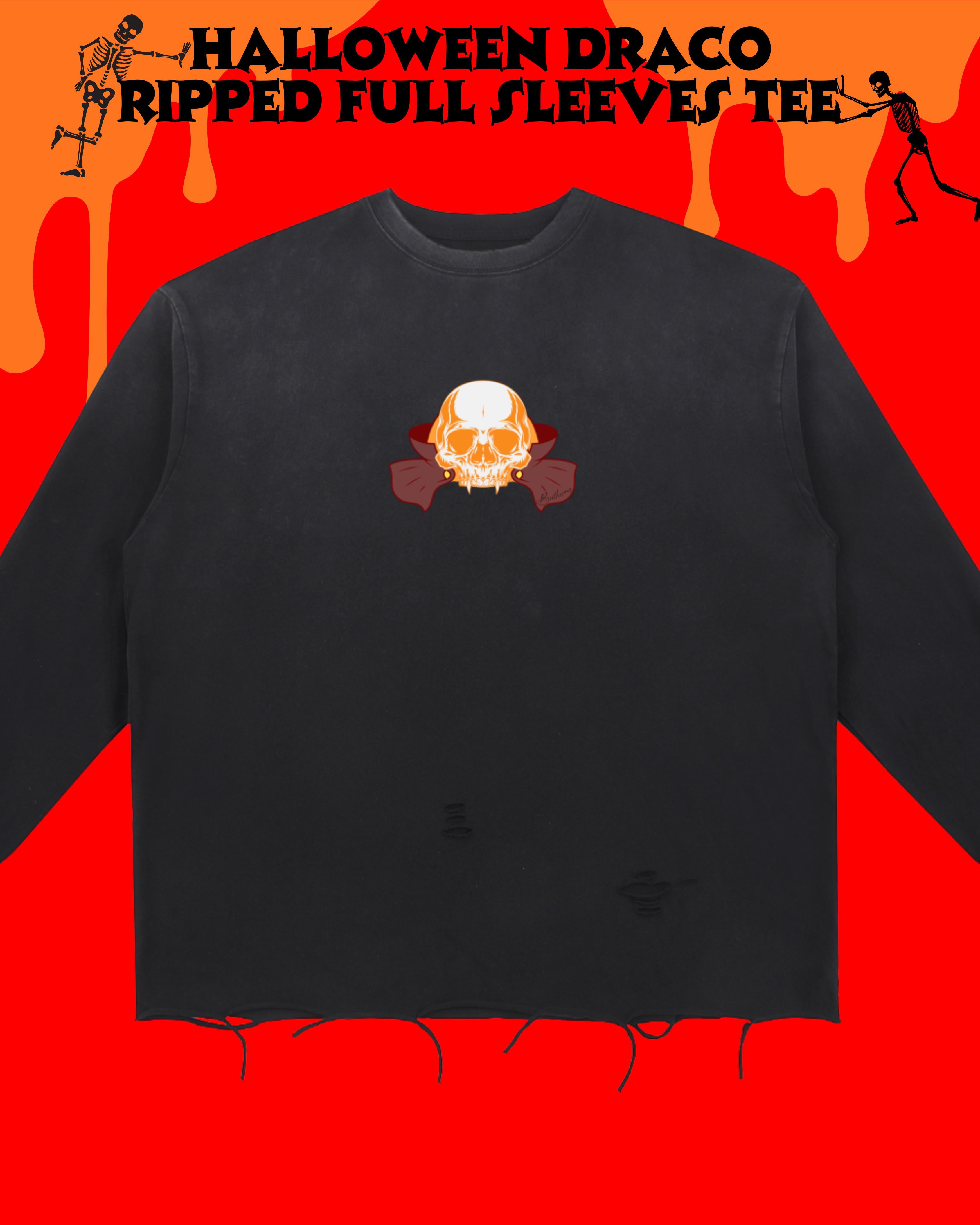 Halloween Draco Ripped Full Sleeves Tee