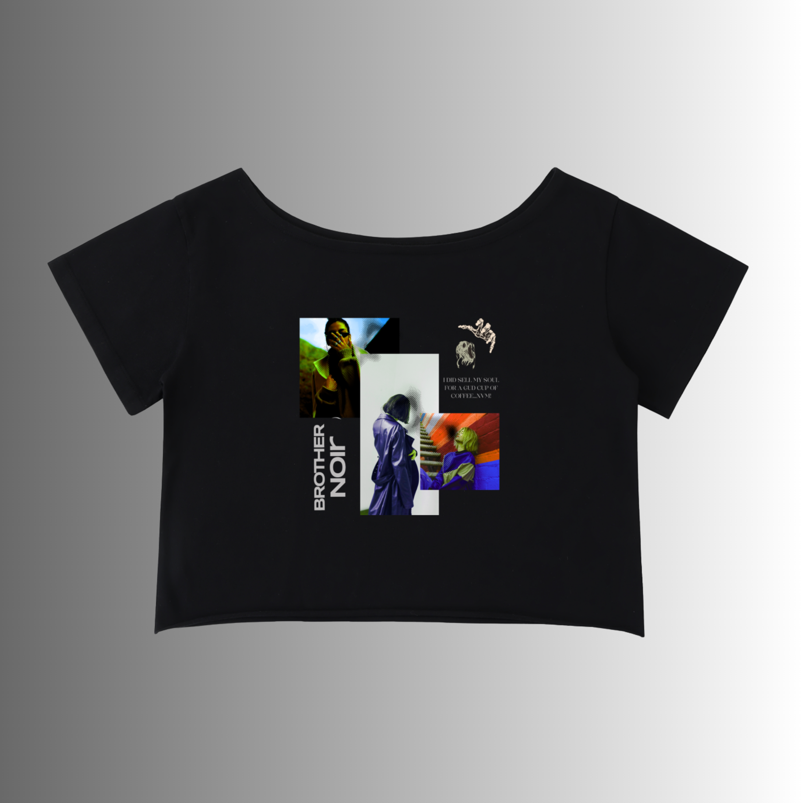 BNoir Aesthetic Women's Off Shoulder Crop Tee