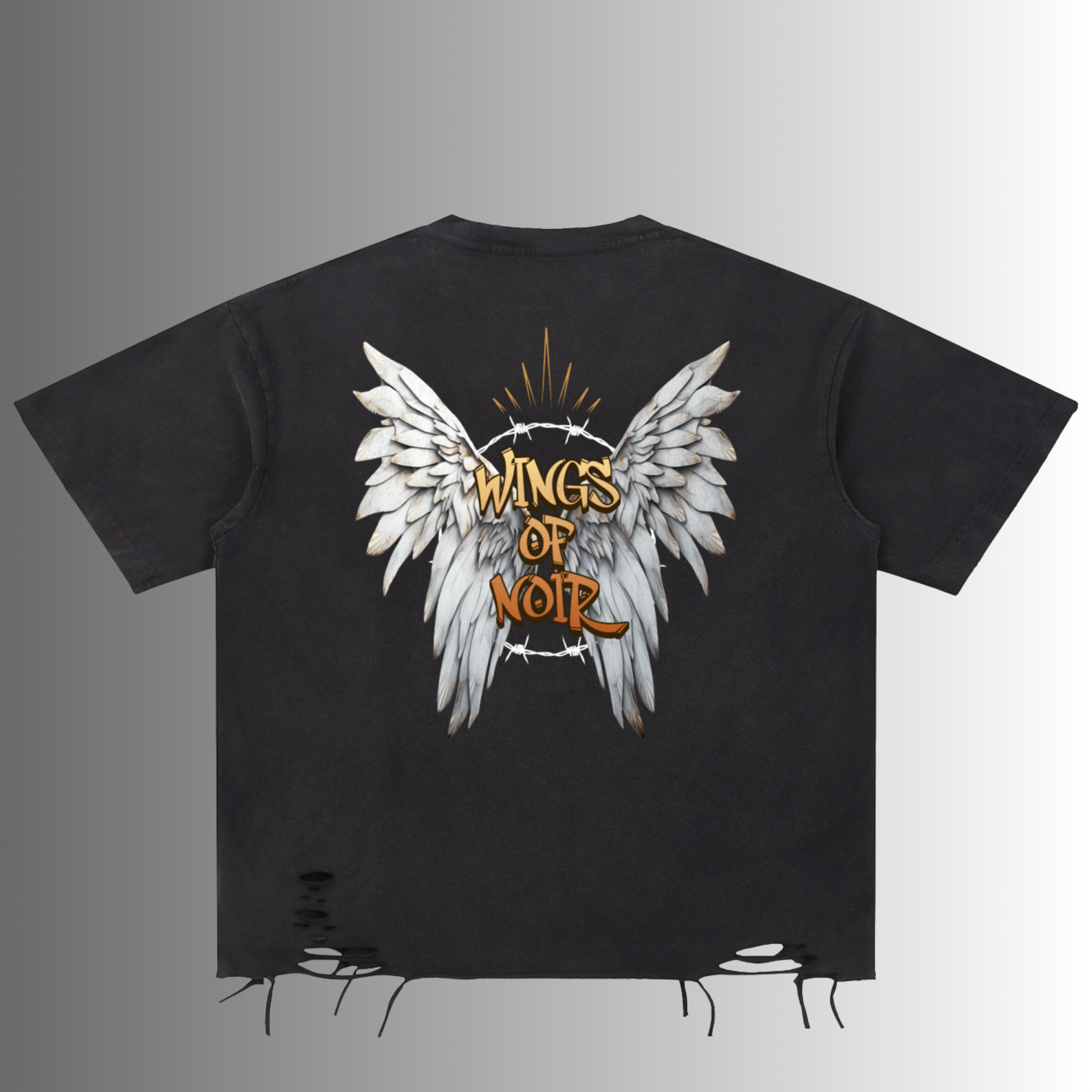 Wings Of Noir Ripped T-Shirt