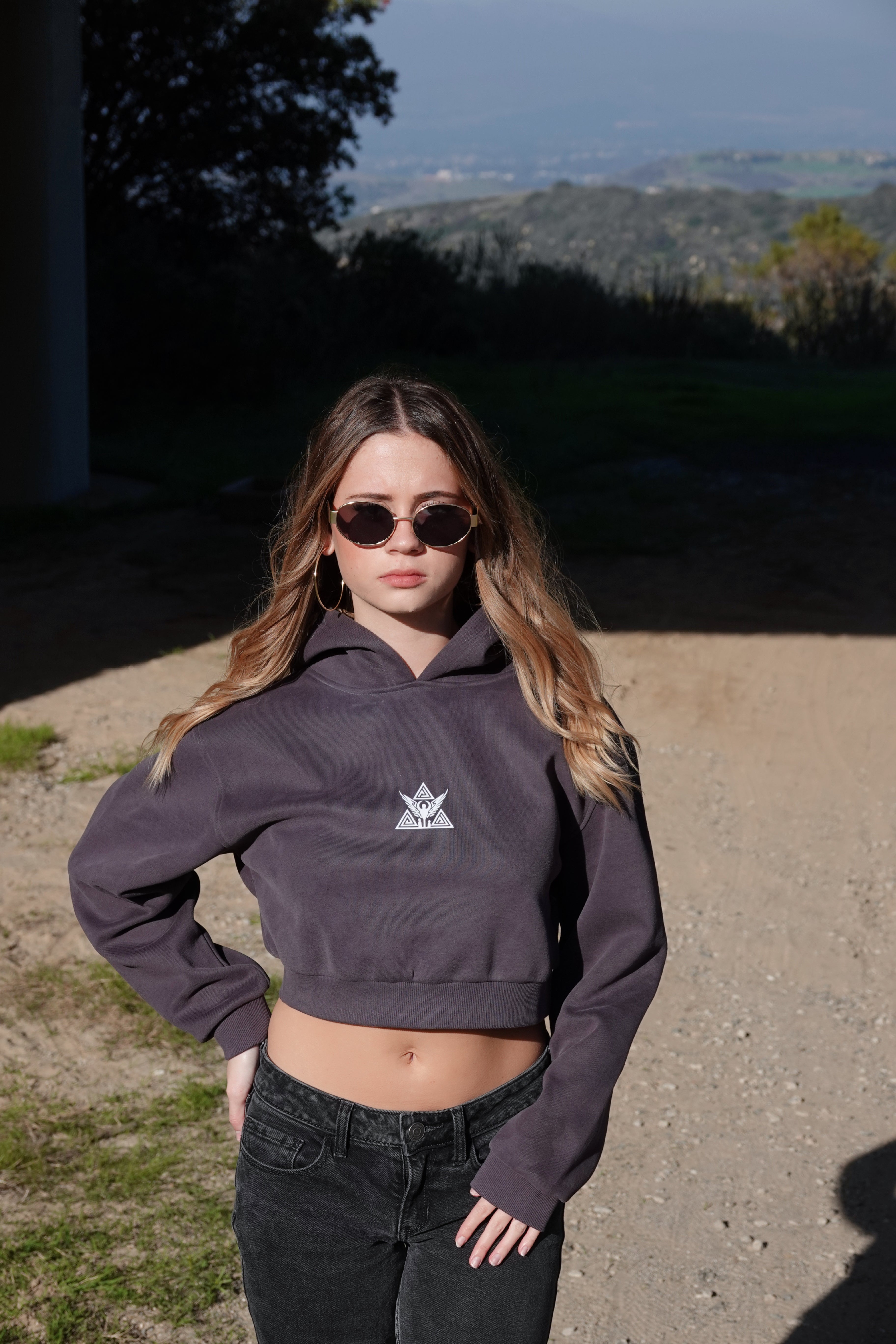 She Hunts Cropped Hoodie