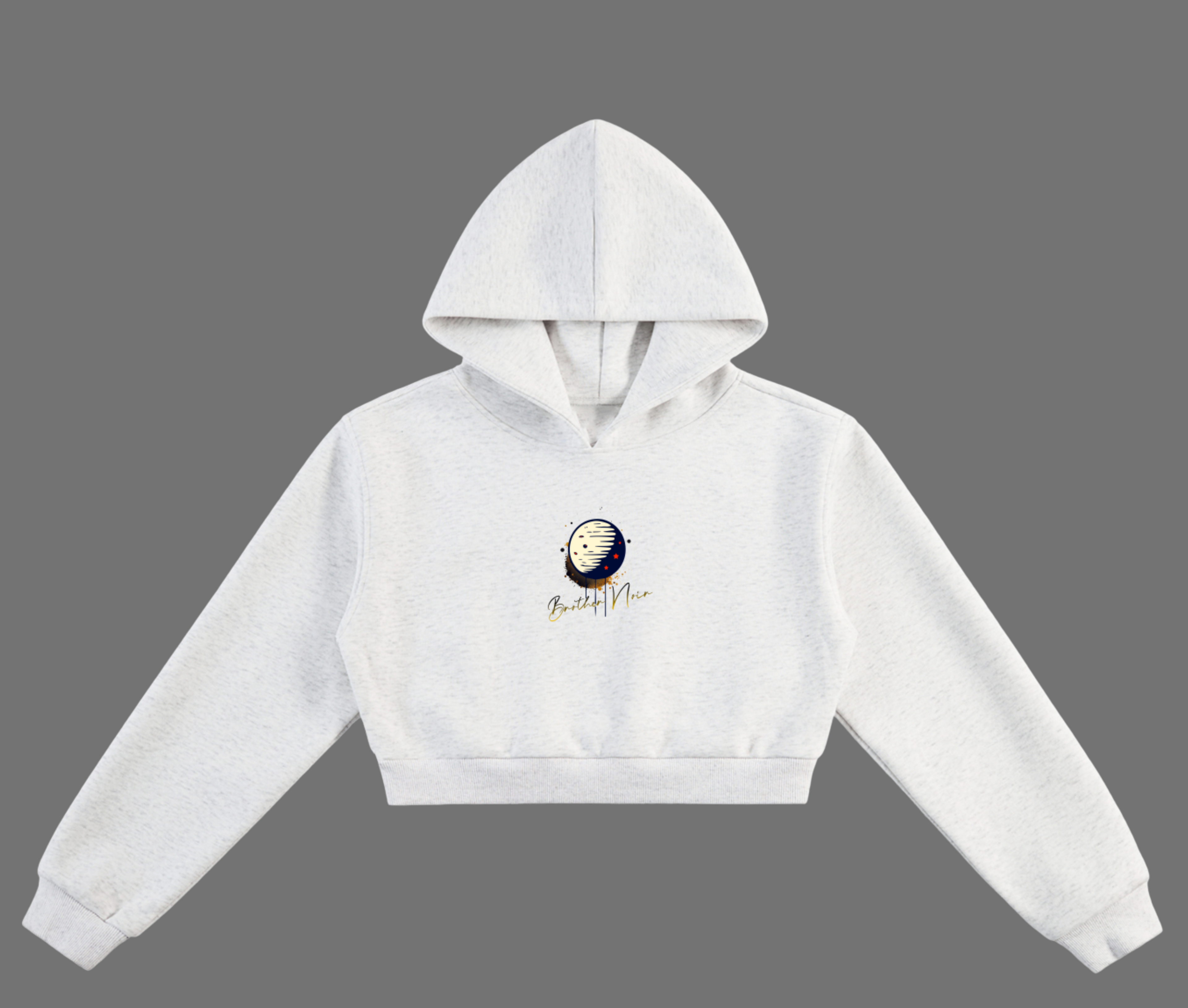 Looner White Cropped Hoodie