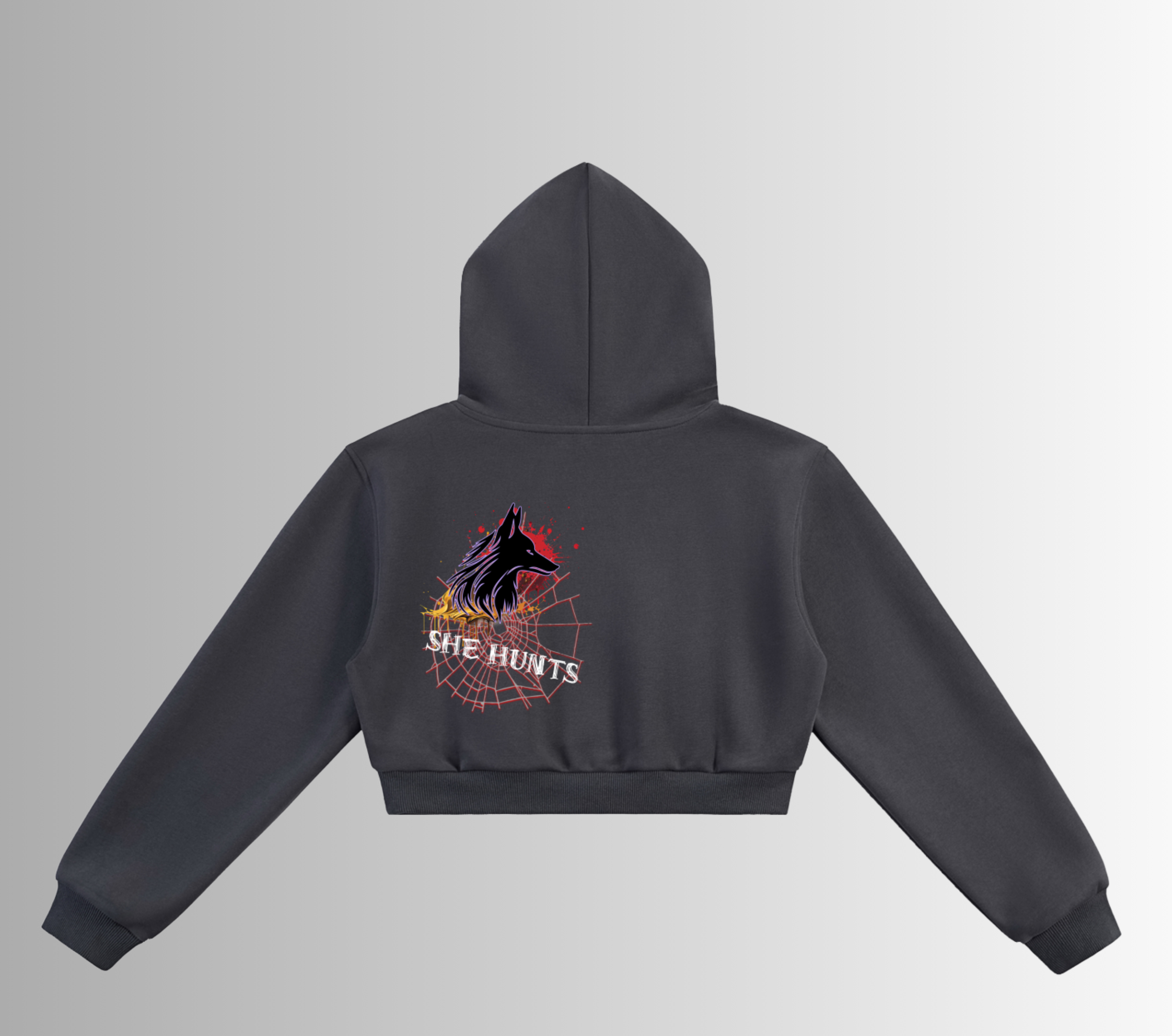 She Hunts Cropped Hoodie