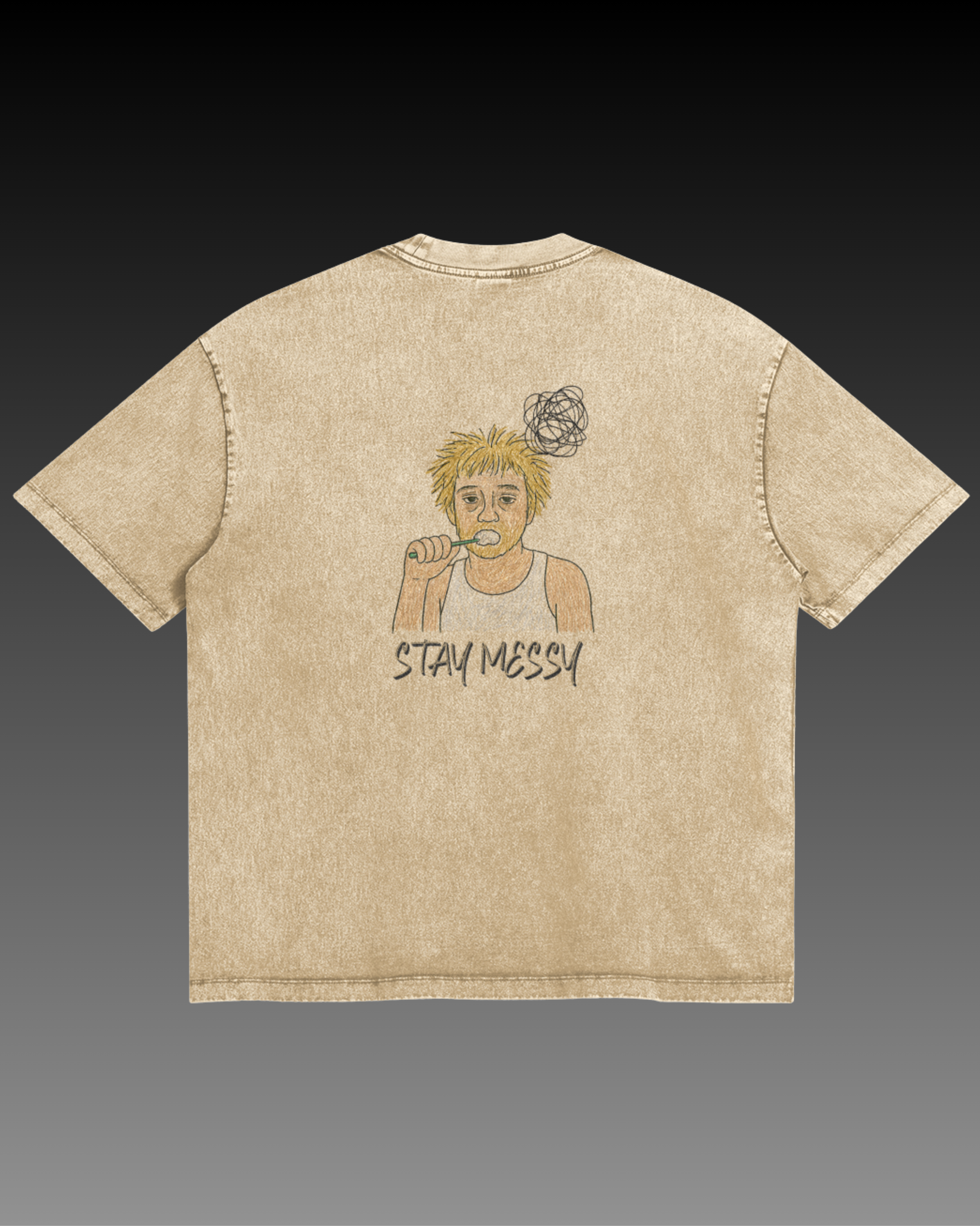 Stay Messy Snow Wash Oversized Tshirt